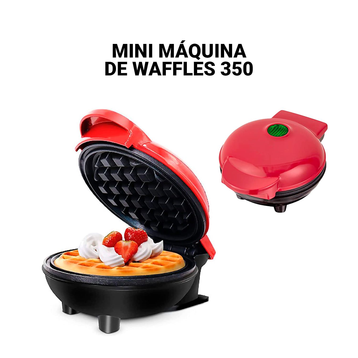 Maquina para hacer Waffles Rojo GENERICO