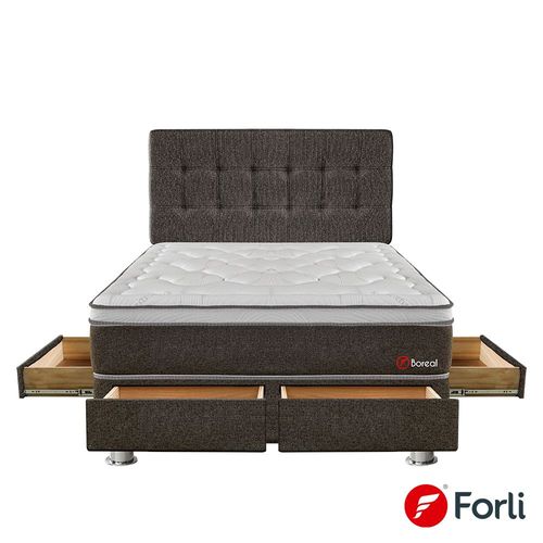 Juego de Dormitorio Forli Boreal Pocket 4 Cajones Queen + Cabecera