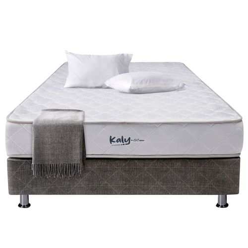 Cama EL CISNE Kaly 2 Plazas +Colchon + Box Tarima + 02 Almohadas