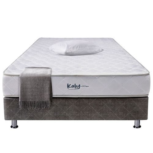 Cama EL CISNE Kaly 1.5 Plazas +Colchon + Box Tarima + 01 Almohada