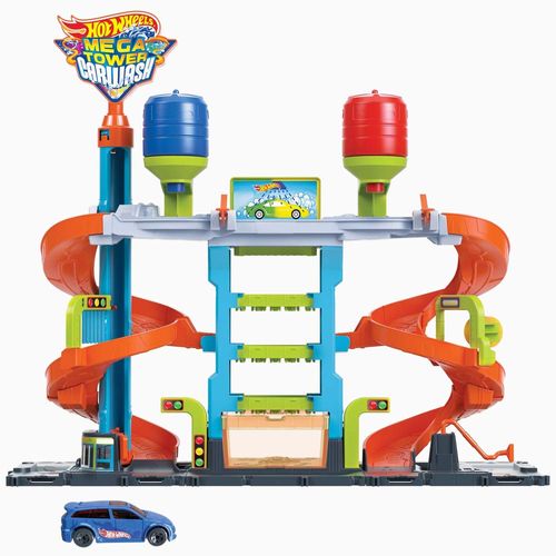 Pista de Carreras HOT WHEELS Autolavado Mega Torre HDP05