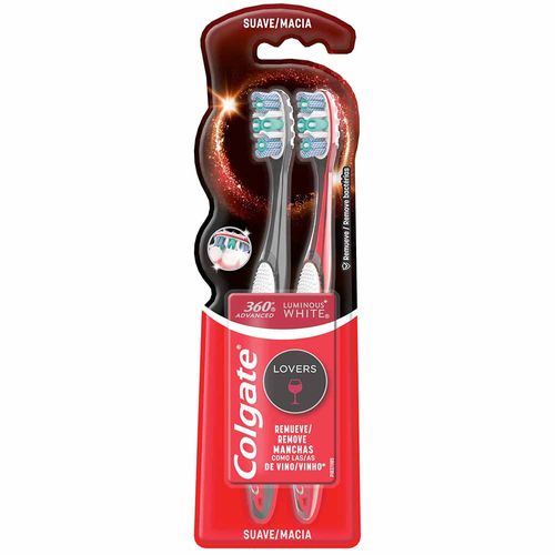 Cepillo de Dientes COLGATE 360 Luminous White Paquete 2un