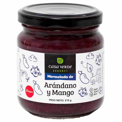 Mermelada CASA VERDE Arándano y Mango Frasco 210g