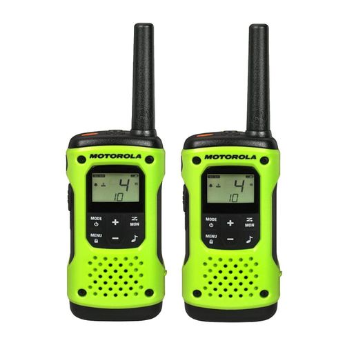 Radio FRS Motorola Talkabout T600 con linterna, 14 canales, alcance 55 km, IP67, aprox. 10 horas, negro y verde