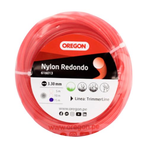 Nylon Otl redondo Rojo 3.3mm 15m