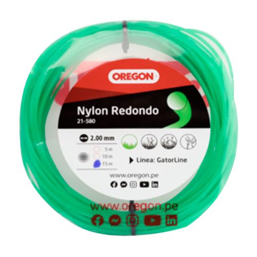 Nylon Gtl redondo Verde 2mm 15m