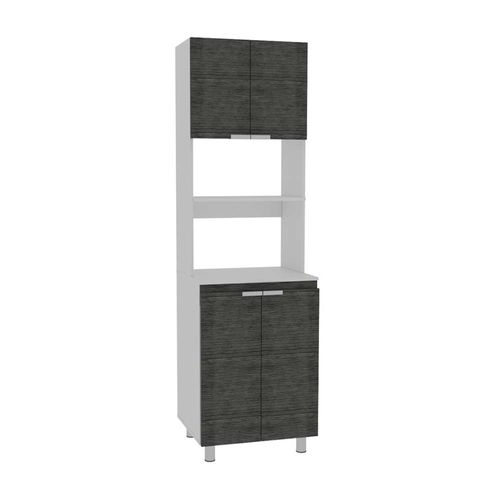 Mueble microondas Fendi - Roble Gris/Blanco