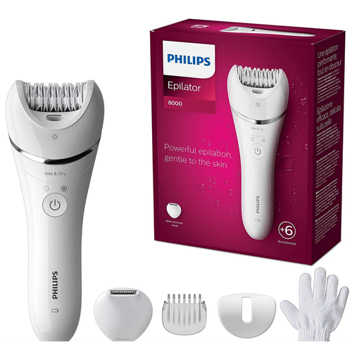 Depiladora Philips Inalambrica con 6 Accesorios y con Luz BRE715