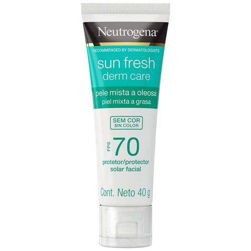 Protector Solar Facial NEUTROGENA Sun Fresh Derm Care sin Color FPS 70 Frasco 40g