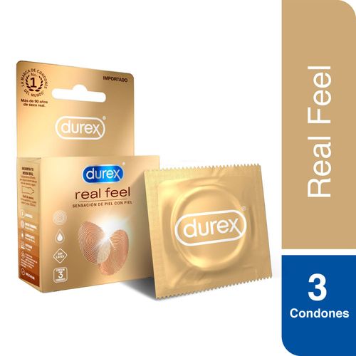 Preservativos DUREX Real Feel Caja 3un