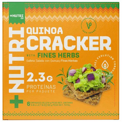 Galleta Salada con Quinua y Finas Hierbas NUTRISHAKE Nutri Co Bolsa 180g