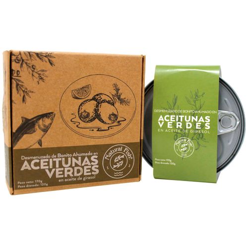 Desmenuzado de Bonito en Aceitunas Verdes NATURAL FISH Lata 170g