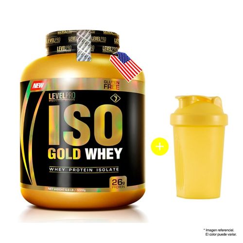 Level Pro Proteína Iso Gold Whey 6.6 Lbs Vanilla Creme+Monster