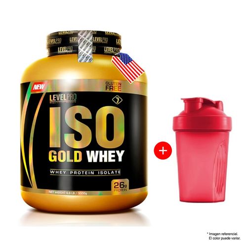 Proteína Level Pro Iso Gold Whey 3kg Chocolate + Shaker