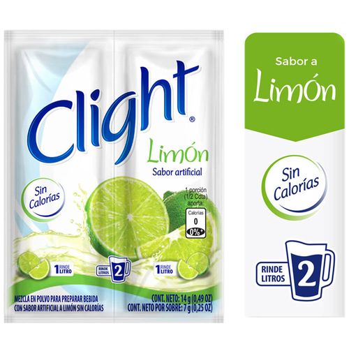 Bebida Instantánea en Polvo CLIGHT Limón con Splenda Sobre 7g