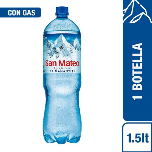 Agua Mineral SAN MATEO Con Gas Botella 1.5L