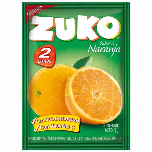Bebida Instantánea en Polvo ZUKO Naranja Sobre 15g