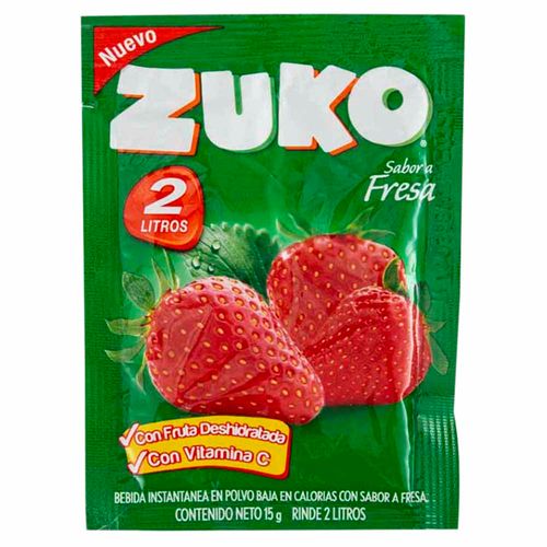 Bebida Instantánea en Polvo ZUKO Fresa Sobre 15g