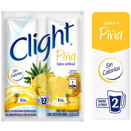 Bebida Instantánea en Polvo CLIGHT Piña con Splenda Sobre 7g