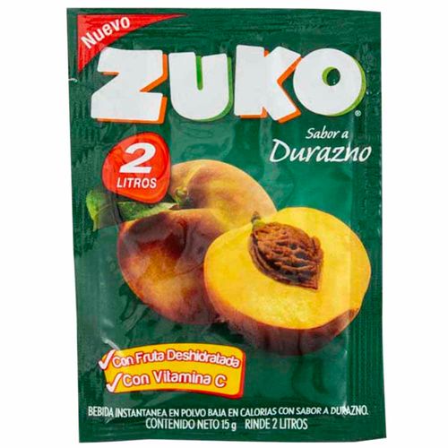 Bebida Instantánea en Polvo ZUKO Durazno Sobre 15g