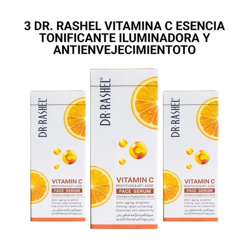 3 Dr. Rashel Vitamina C Esencia tonificante iluminadora y antienvejecimiento