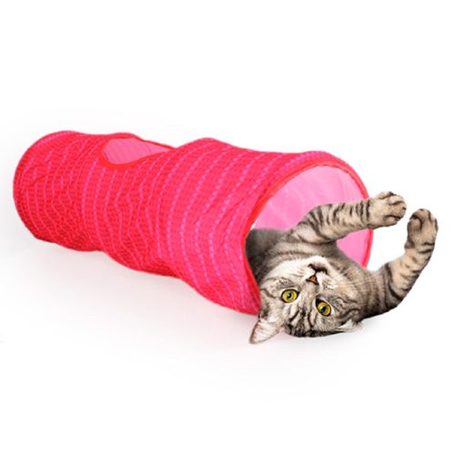 Túnel para gatos con diseño - Rosado