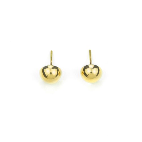 Aretes  Media Bola Oro 18k