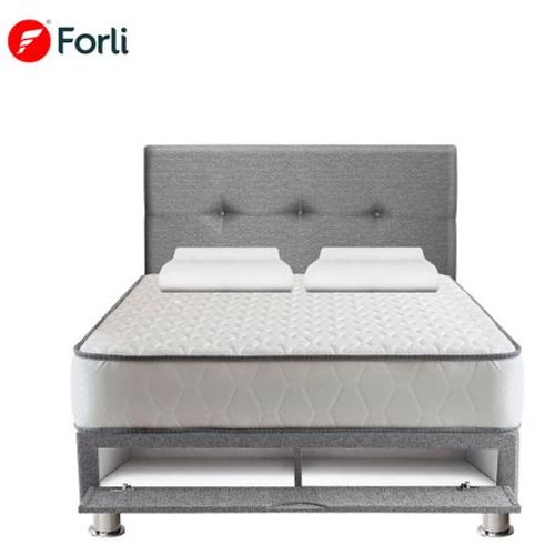 Dormitorio FORLI Elegant Base Sabanera 2 Plazas + Colchón + Cabecera Alicia + 2 Almohadas