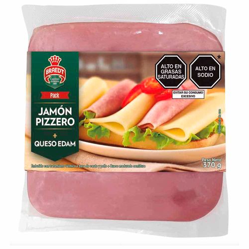 Pack Jamón Pizza BRAEDT Queso Edam Paquete 370g