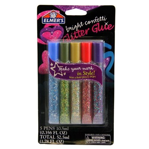 Pegamento Glitter Confeti X 5 Elmer's 10,5 Ml C/u