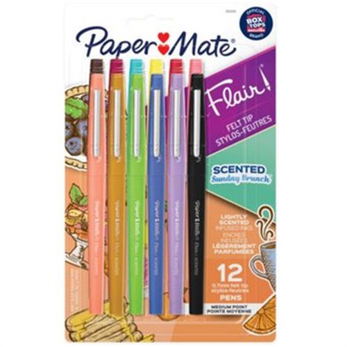 Marcadores Con Aroma Paper Mate Flair X 12 Punta Media