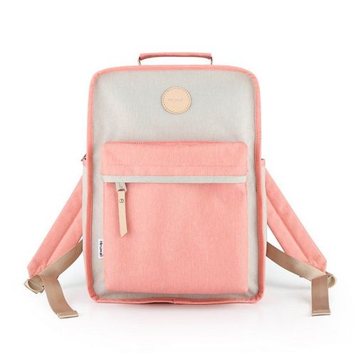 Mochila escolar o de viaje porta Laptop H0827-4 Rosado y Gris