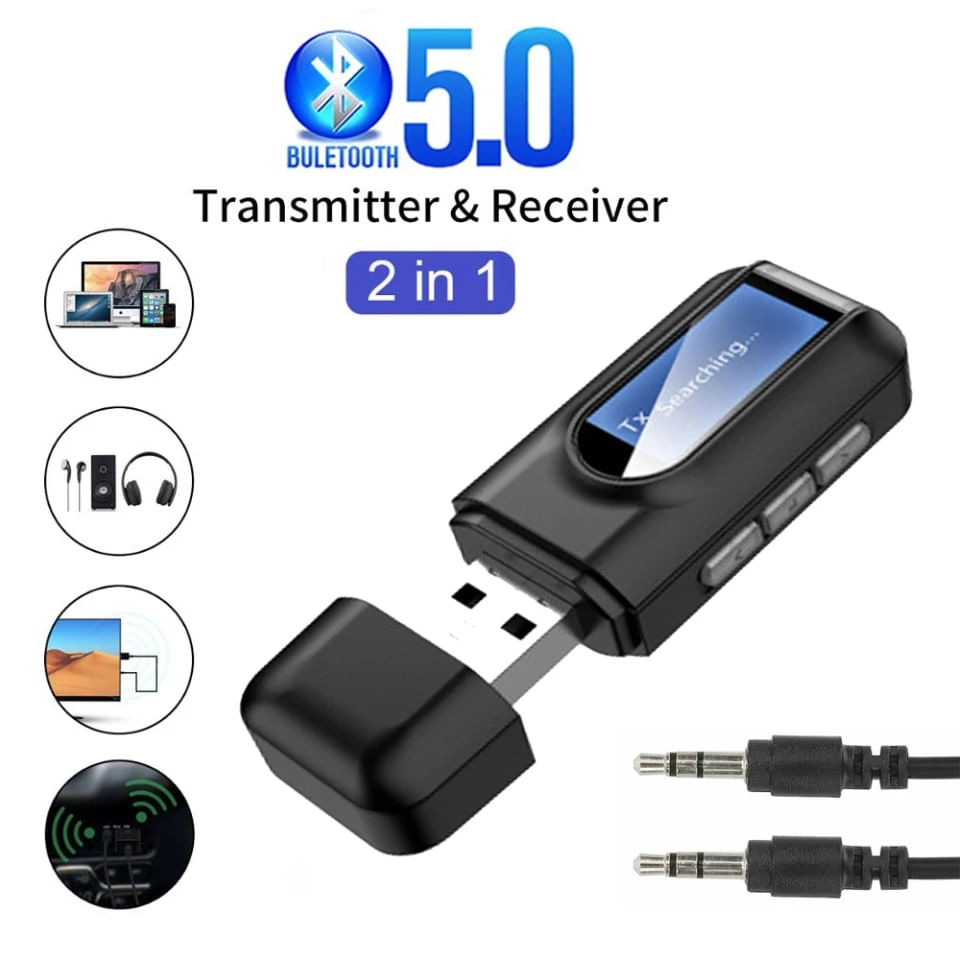 Transmisor Receptor Bluetooth 5.0 Inalámbrico Aux Rca 3.5mm Jac - Promart