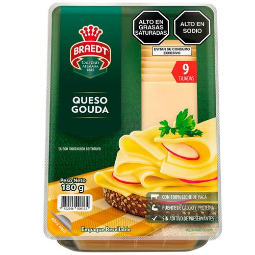 Queso Gouda BRAEDT Paquete 180g