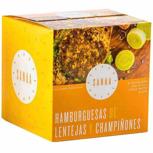 Hamburguesa de Lentejas y Champiñones SANUA Caja 5un