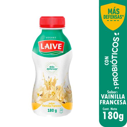 Yogurt Probiótico LAIVE Sabor a Vainilla Botella 180g