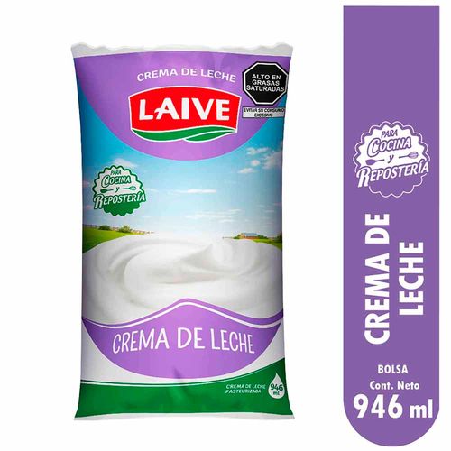 Crema de leche LAIVE Repostería Bolsa 946ml