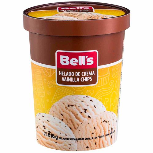 Helado BELL'S Vainilla Chips Pote 1L