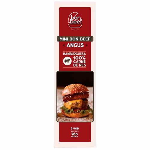 Mini Hamburguesa Angus BON BEEF 70g Caja 8un