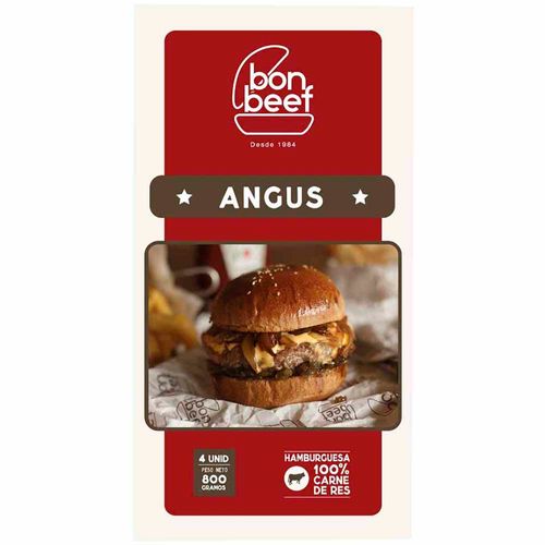 Hamburguesa Angus BON BEEF 200g Caja 4un