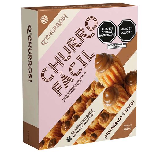 Mini Churros CHURRO FÁCIL relleno de Manjar Blanco Caja 12un