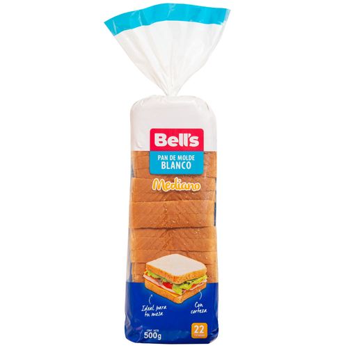 Pan de Molde Blanco BELL'S Mediano Bolsa 500g