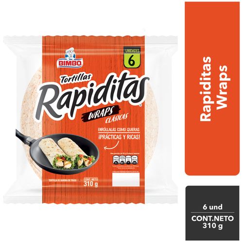 Tortillas BIMBO Wraps Clásicas Bolsa 310g