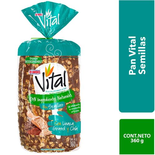 Pan de Molde BIMBO Vital Semillas Bolsa 360g