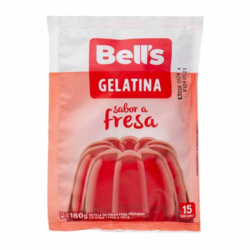 Gelatina BELL'S Sabor a Fresa Bolsa 180g