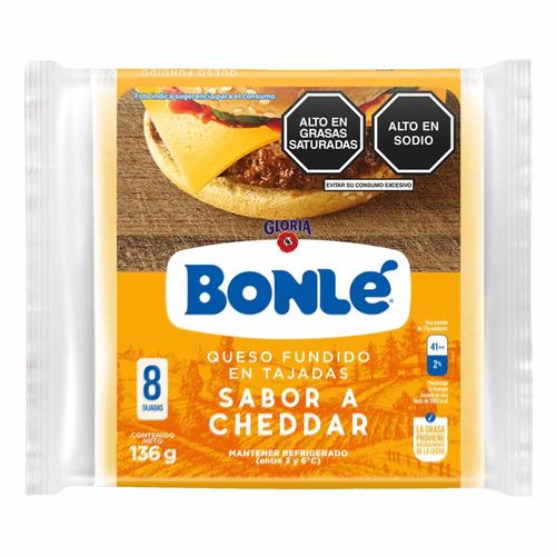 Queso Fundido BONLÉ Sabor Cheddar Paquete 136g