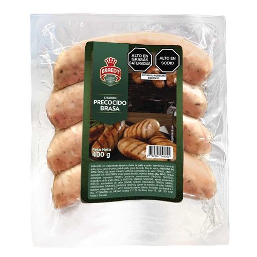 Chorizo Precocido Brasa BRAEDT Empaque 400g