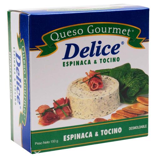 Queso DELICE Espinaca y Tocino Paquete 150g