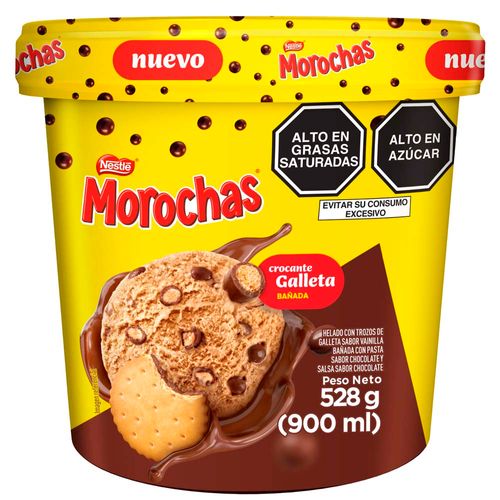 Helado con Chocolate y Trozos de Galleta MOROCHAS Pote 900ml