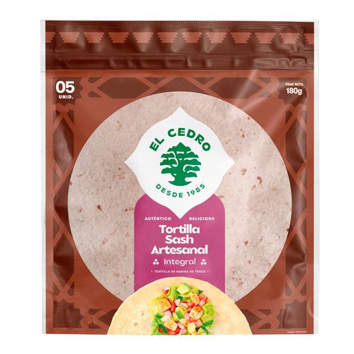 Tortilla Sash Integral Artesanal EL CEDRO Bolsa 5un